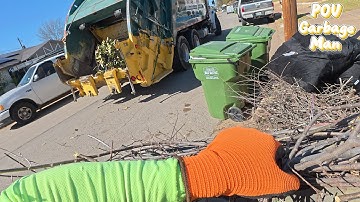 Garbage Collection in Rear-Loader Garbage Truck POV | 4K Full UHD ASMR