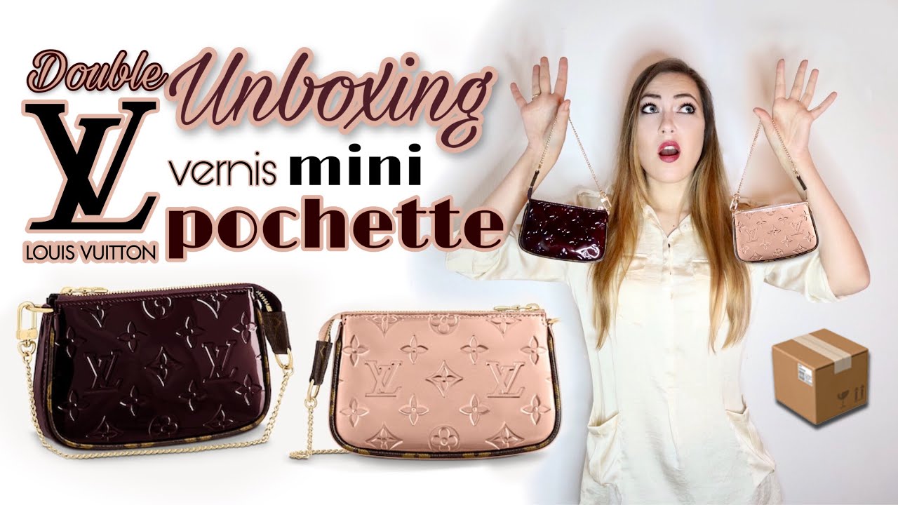 Louis Vuitton vernis Mini Pochette Double Unboxing - Rose Gold and Amarante  - LV Fall Winter 21/22 