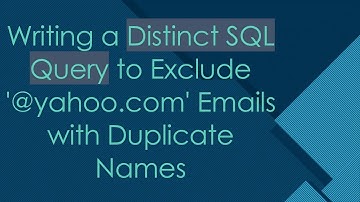Writing a Distinct SQL Query to Exclude 