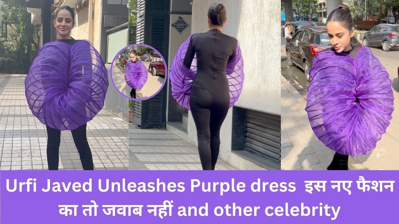 urfi javed purple dress Urfi Javed turning heads in the city with her pretty and simple purple dress. Effortless elegance at its best! , #UrfiJaved #CityStyle #PurplePerfection #EffortlessBeauty #bollywoodstreetsnap