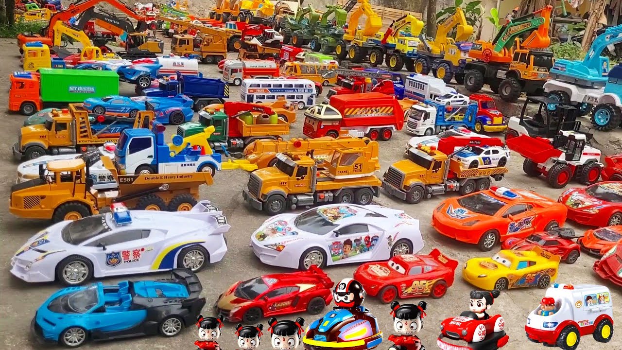 Unboxing Ev 3D Stunt Dump Truck/remote control RC city bus/Ev Police bus,RC Concept car,