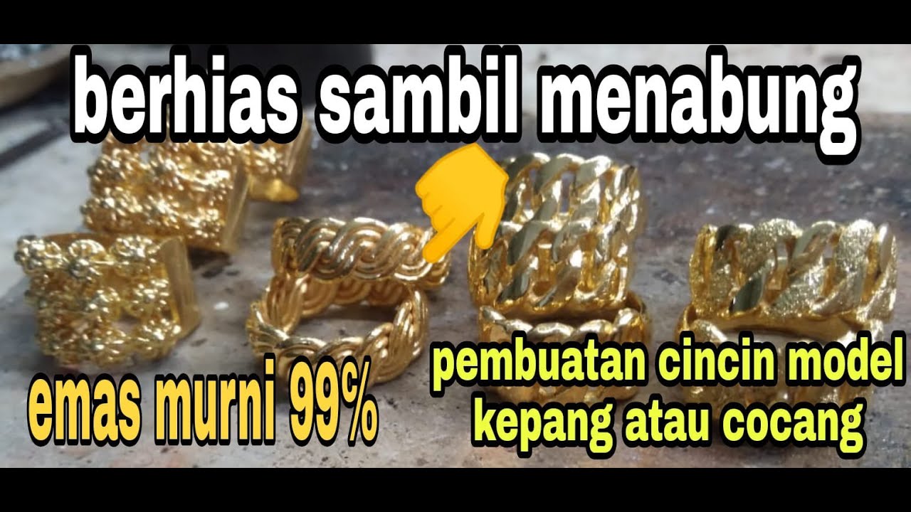 proses pembuatan cincin model kepang(cocang) 