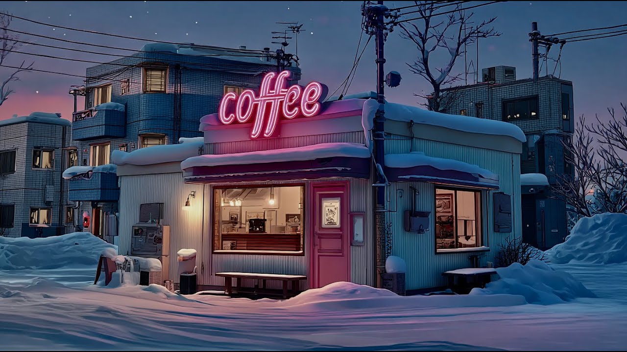 Quiet Snowy Night Coffee ☕️❄️Soft Lofi Beats for Calm, Sleep & Late Night Work