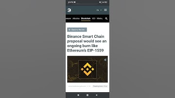 Binance Smart Chain proposal would see an ongoing burn like Ethereum’s EIP-1559 #shorts #bscprojects