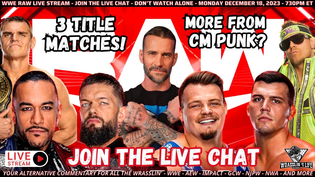 WWE RAW Live Stream Join the Live Chat (December 18, 2023) wwe wweraw cmpunk YouTube