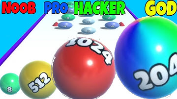 NOOB VS PRO VS HACKER VS GOD in Ball Merge 3d 2048