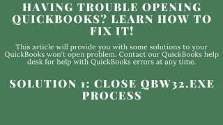 Fix Quickbooks won't open issue