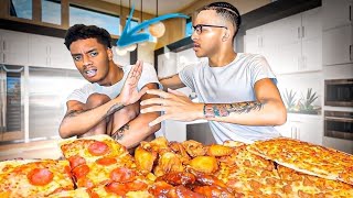 FLINCHING EVERY TIME MY BOYFRIEND TRIES TO TOUCH ME TO SEE HIS REACTION‼️‼️ Mukbang | Glo.Twinz