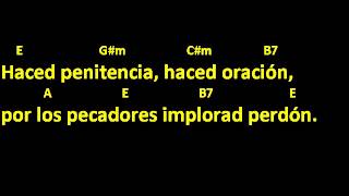 CANTOS PARA MISA - EL 13 DE MAYO - LETRA Y ACORDES - CANTO A LA VIRGEN DE FATIMA - EL TRECE chords