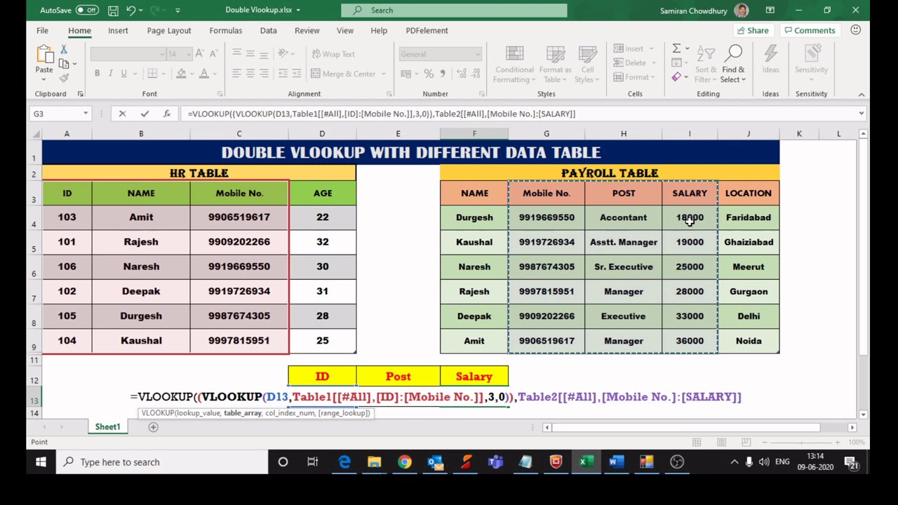 Double Vlookup  YouTube