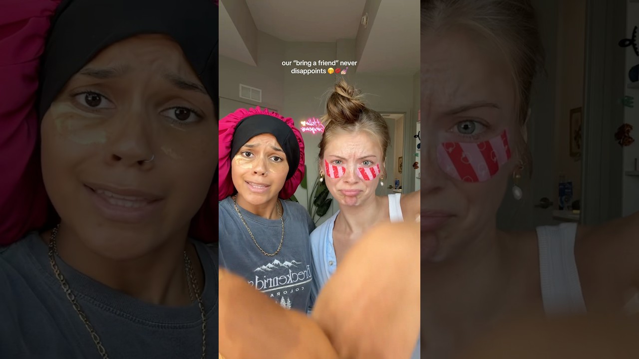 makeup transition with bestie🙂‍↔️🫶🏼✨  