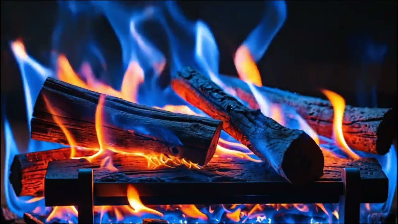 Blue Firewood Fireplace Ambience for Deep Relaxation and Emotional Balance