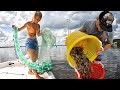 Throwing Big Cast Nets for Wild Shrimp! Catch &amp; Cook