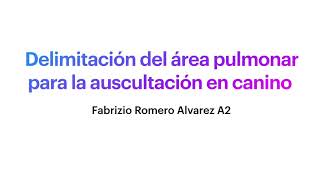 Delimitación del área pulmonar para la Auscultación en caninos