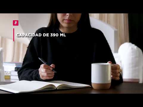 Vista previa video Mug Double cerámica con base corcho