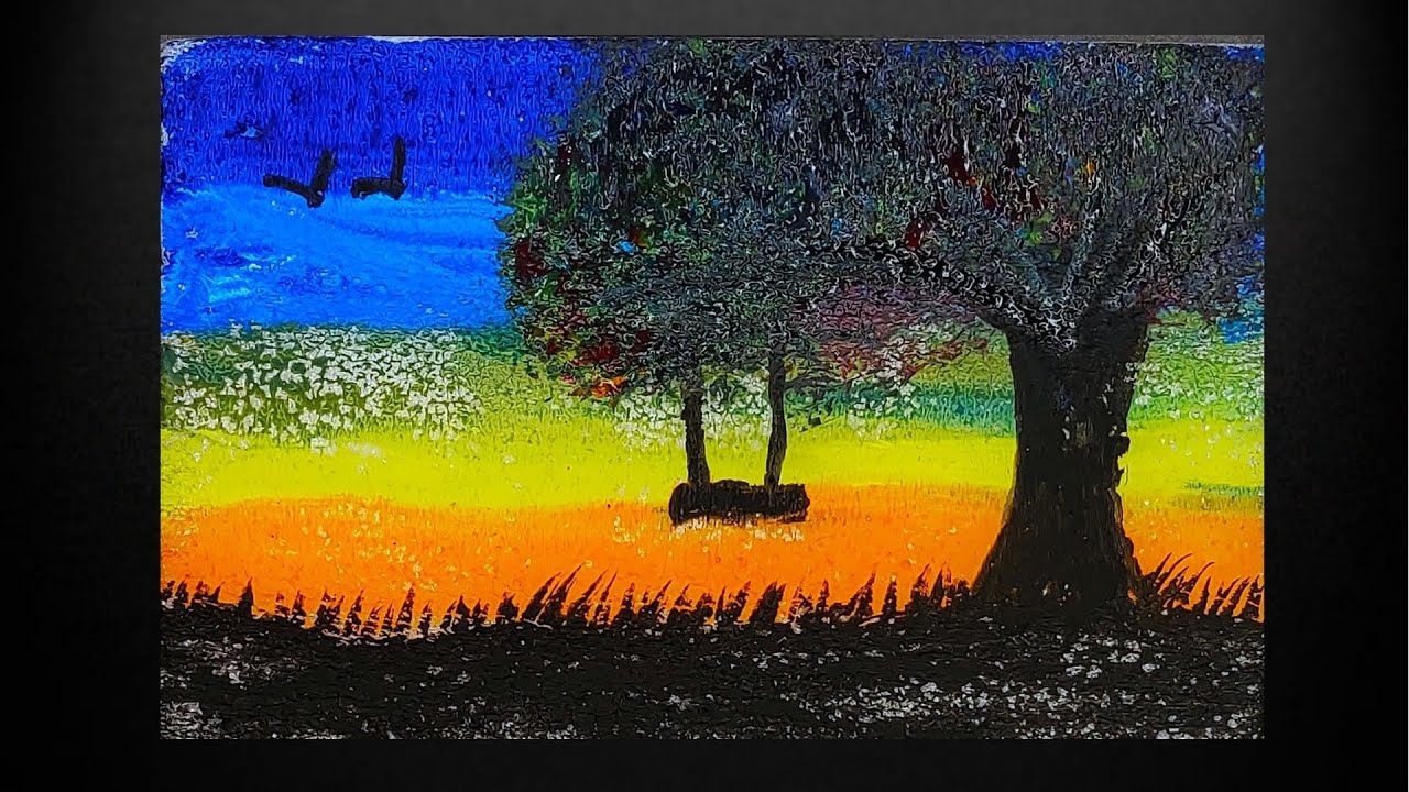 How to draw a Moon light nature drawing on thermocol | Nature drawing on thermocol for Beginner