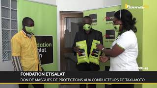 Bénin-Covid-19: don de masques de protections de la Fondation Etisalat aux conducteurs de taxi-moto