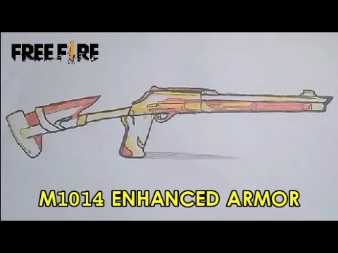 CARA MENGGAMBAR SENJATA M1014 ENHANCED ARMOR FREE FIRE 