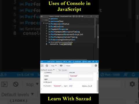 Uses of Console in JavaScript #reels #shorts #javascript #js #console