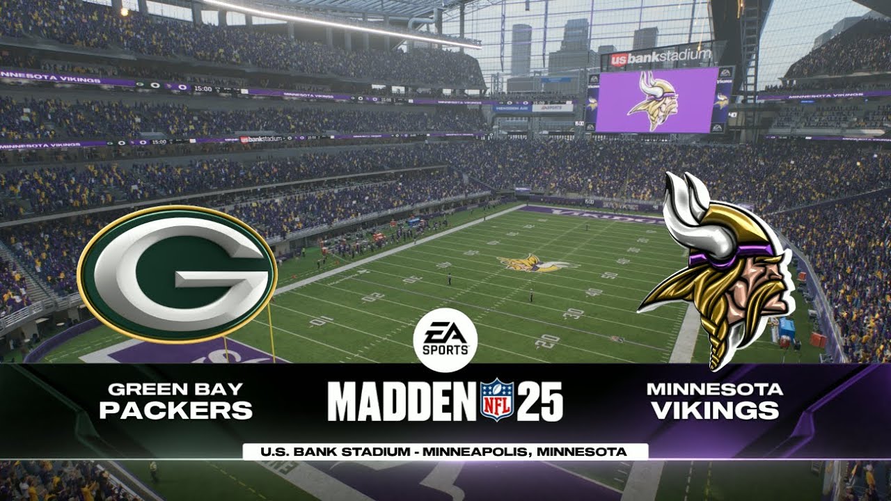 Madden 25 gameplay screenshot featuring the Green Bay Packers