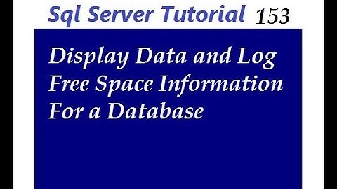 Display Free Space in SQL Server Database