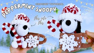 Peppermint Snoopy Crochet Tutorial Part 1 | FREE PATTERN | Ganchillo Snoopy | How to Crochet Snoopy