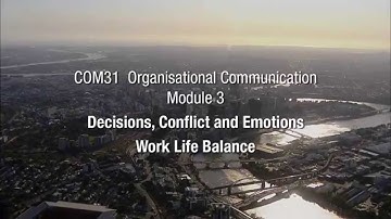 COM31 Module 3 Decisions, Conflict and Emotions, work/life balance