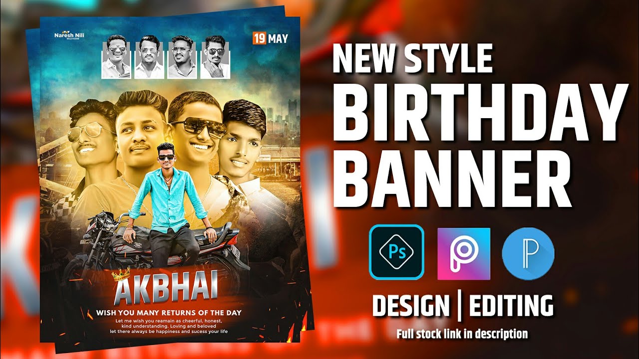 New Style Birthday Banner Editing 2021 | In Photoshop CC 2021 | Banner ...