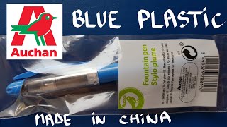 AUCHAN Blue Plastic Fountain Pen Review
