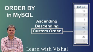 ORDER BY Clause in MySQL with Example | ASC | DESC | CustomOrder | FIELD | MySQL | Learn with Vishal