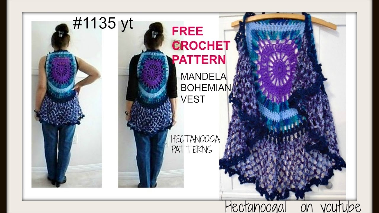 MANDALA BOHEMIAN CROCHET VEST, gypsy vest, sweaters &amp; tops, free