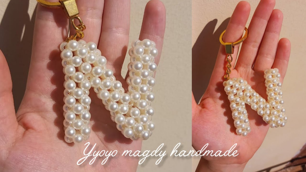 #حروف_انجليزي_بالخرز حرف l طريقة عمل #حرفn بالخرز بطريقة سهلة English letters with beads 💎 letter N