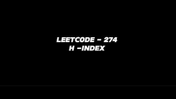 H Index leetcode 274