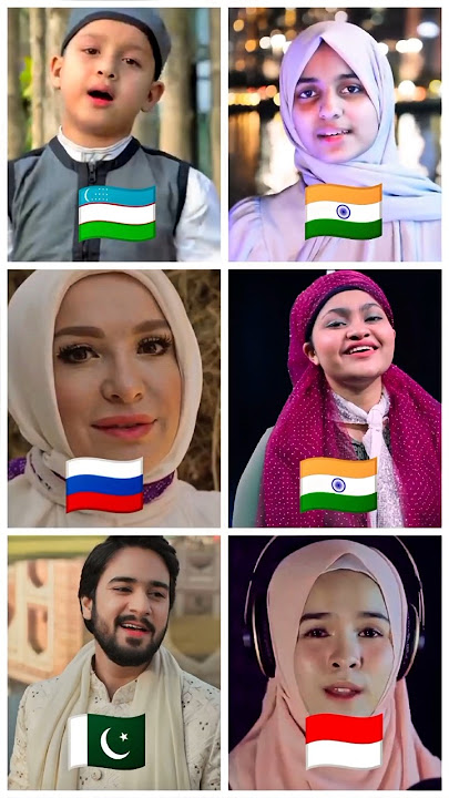 Muhammad nabina : Who sang it better | ayisha,yumna,indo,Uzbek,Russia,pak |#shorts #islamic #vs #fyp