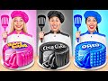 Rose vs Noir vs Nourriture Bleue Couleur Défi De Cuisine par Multi DO Smile