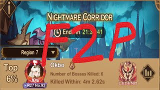 Nightmare Corridor F2P Guide (Region 7 top 6%)