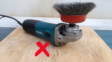 Never make a mistake when using a rotating wire brush on the angle grinder!