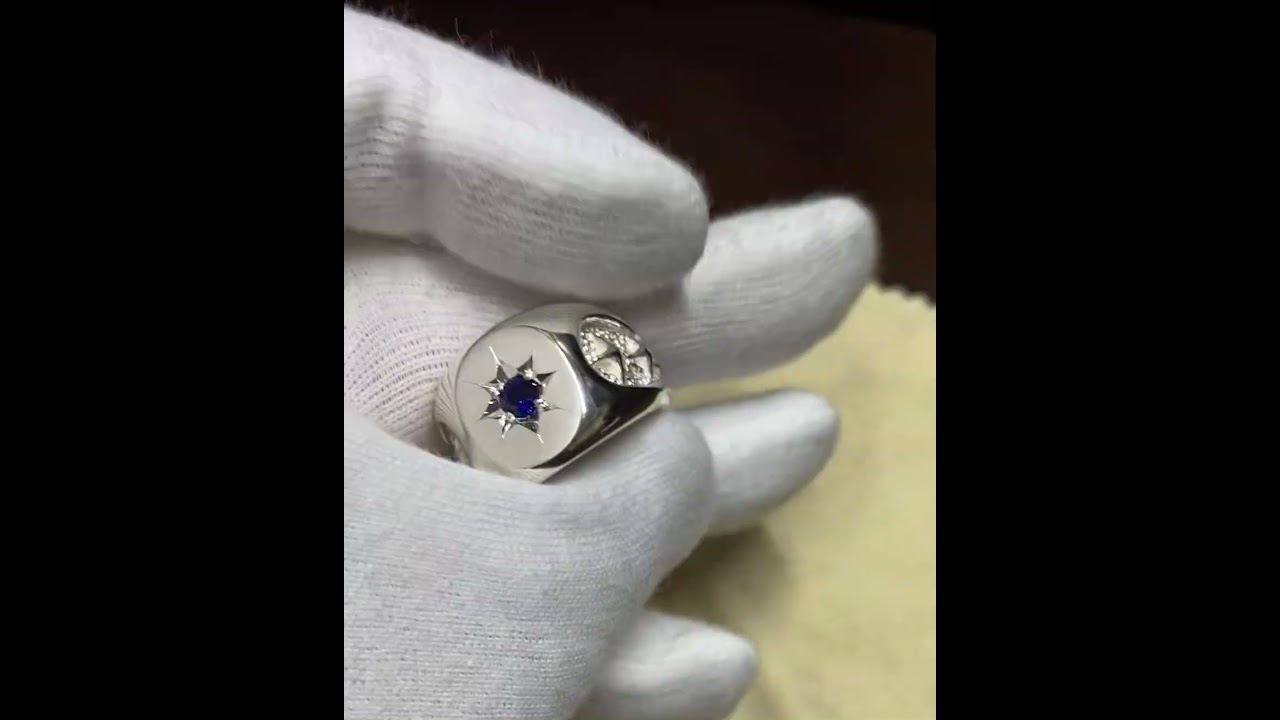 仁尾彫金 オーダー品 シルバーリング『一つ星合成サファイア 