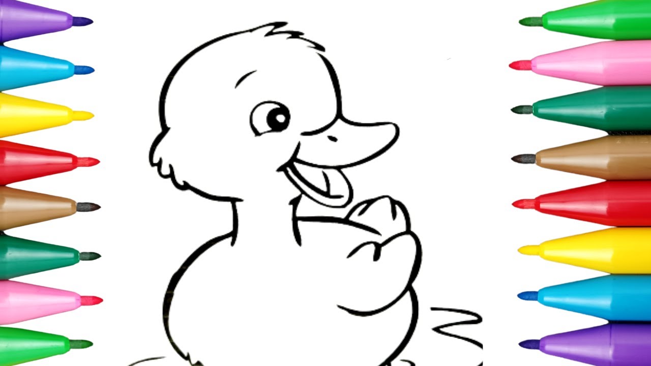 Art For kids | Cartoon Drawing | Coloring Painting Duck for Kids ...