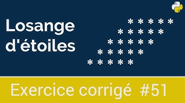 Exercice corrigé #51 : Programme qui permet de dessiner un losange formé  d’étoiles | Python