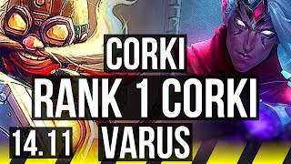 CORKI & Nami vs VARUS & Blitzcrank (ADC) | Rank 1 Corki, Godlike, Rank 14 | EUW Challenger | 14.11