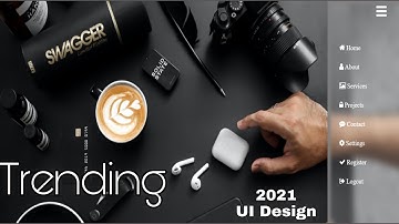 2021Trending Glassmorphism Side Navbar Using html and css step by step in Hindi | UI Design Trends