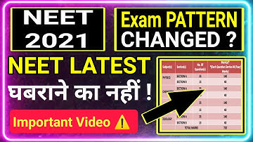 Neet 2021 Exam Pattern Change || Neet 2021 Latest News