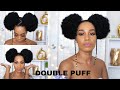 Double Afro Puffs Transformation USING $11.99 Hair Extensions/ Tutorial / 4c Hair /Tupo1