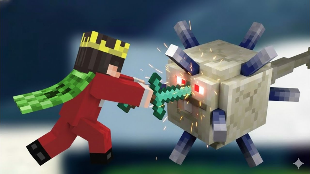 Minecraft Elder Guardian kill diamond armor Difficulty is hard 