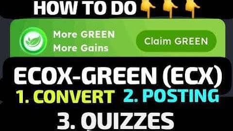 ECOX-GREEN (ECX) UPDATE