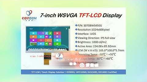 S070BWS45EG(7", 1024*600, LVDS interface, IPS, 1000nits) TFT LCD.