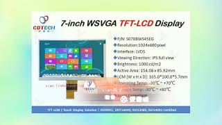 S070BWS45EG(7", 1024*600, LVDS interface, IPS, 1000nits) TFT LCD.
