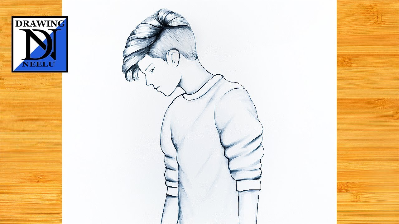 A Boy Drawing Side View || Very easy pencil drawing tutorial ...