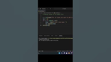 Adding items in an empty list | #python #pythonforbeginners #codingtips